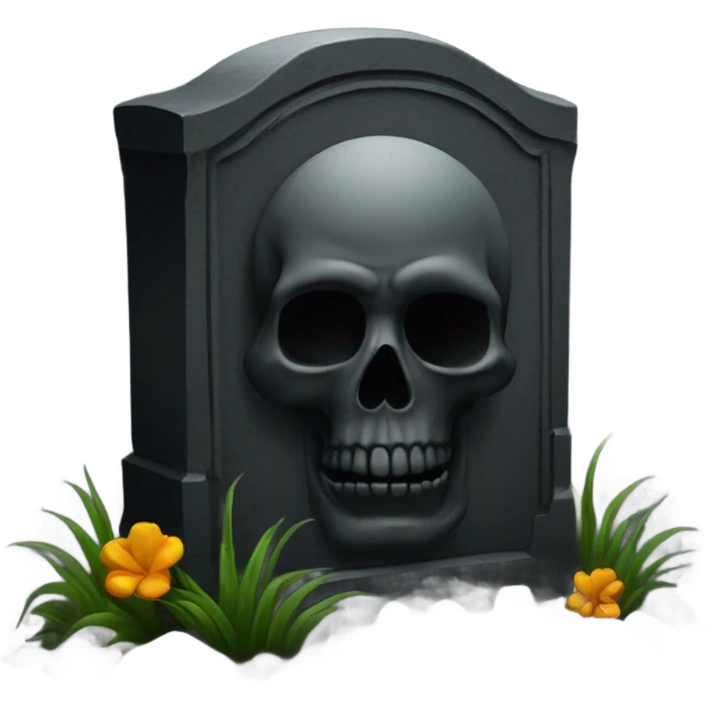 a black grave with the letters RIP emoji