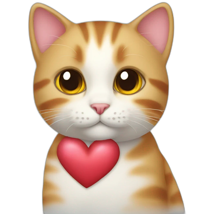 cute cat with heart emoji