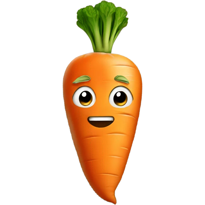 Carrot with face emoji