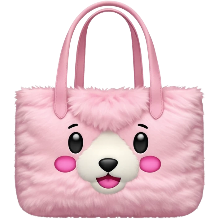 pink plush tote bag  emoji