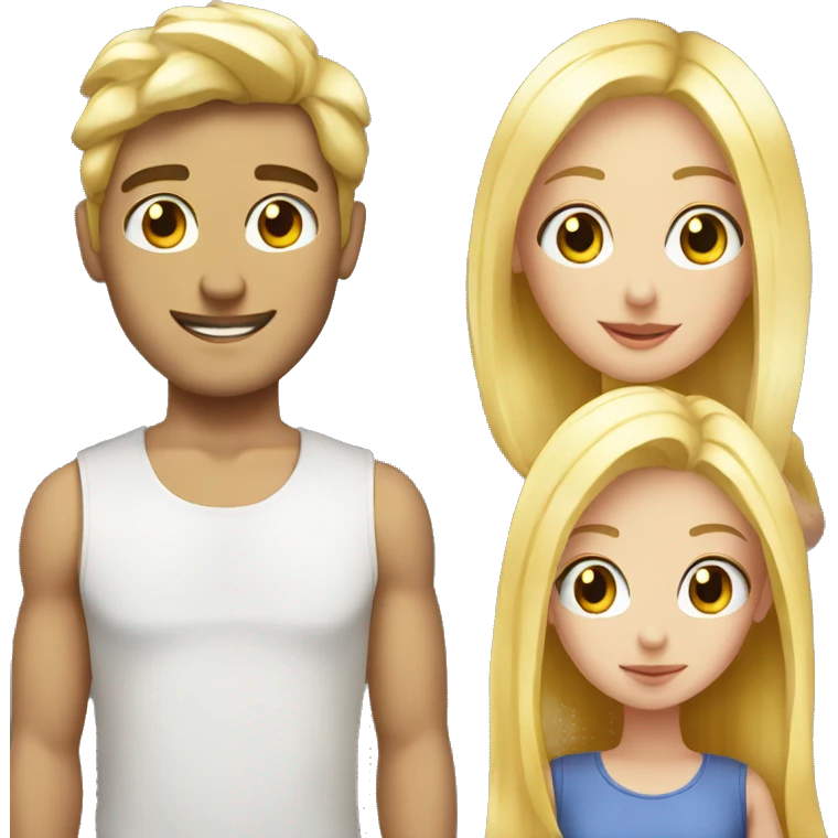 Blonde guy and pretty girl bestie  emoji
