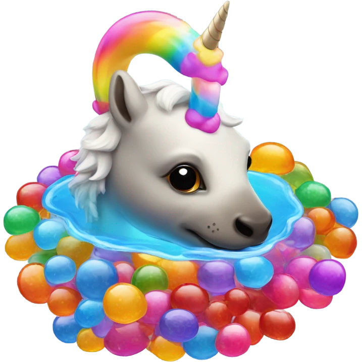 Unicorn otter swimming in jelly emoji