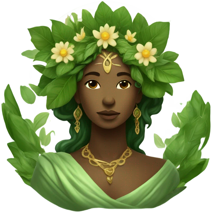 A depiction of Gaia as the mother goddess emoji