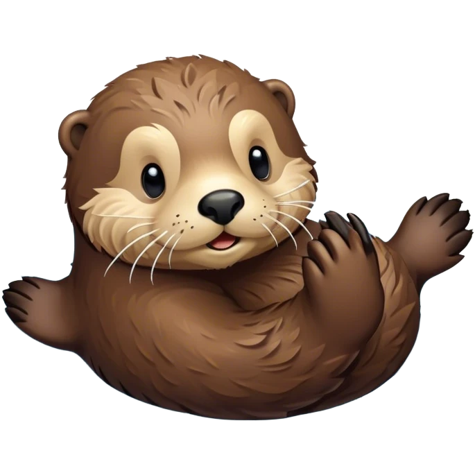 Disney-style, sea otter floating in water emoji