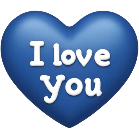 Dark Blue heart with the words I Love You Ry in the middle  emoji