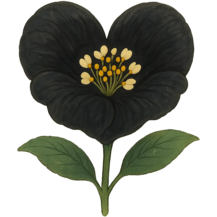 Black flower heart emoji