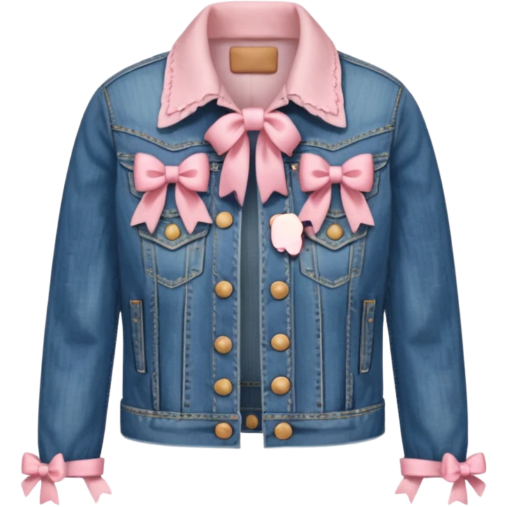 Cowgirl Jean jacket with soft pink bows, just the jacket emoji