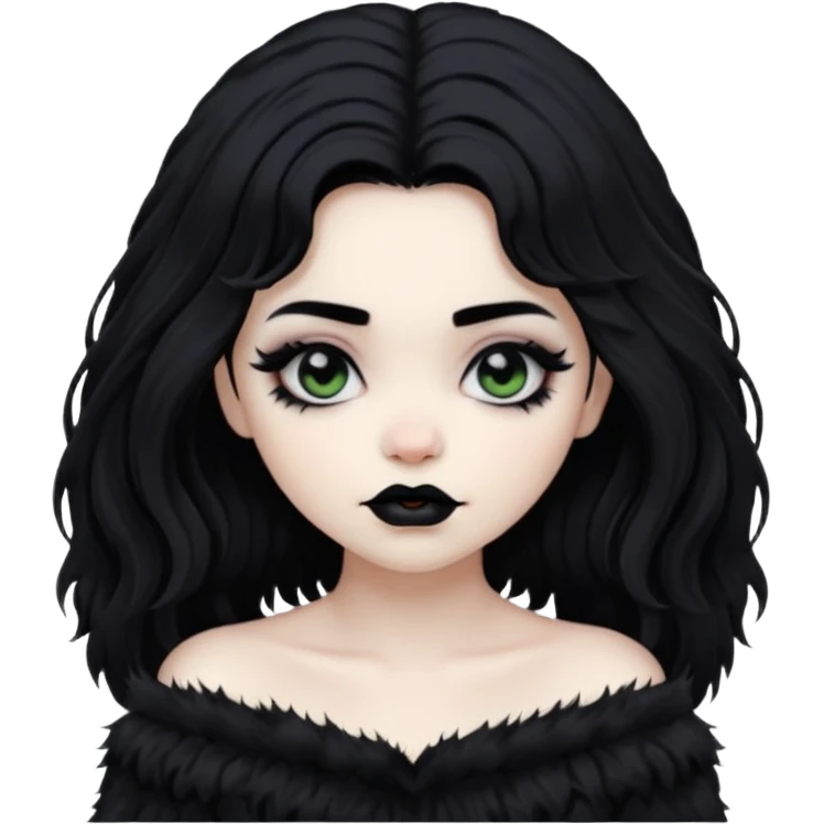  goth girl with fluffy hair emoji