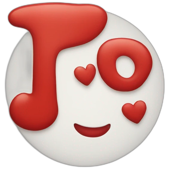 Cœur rouge avec un "J" dedans emoji