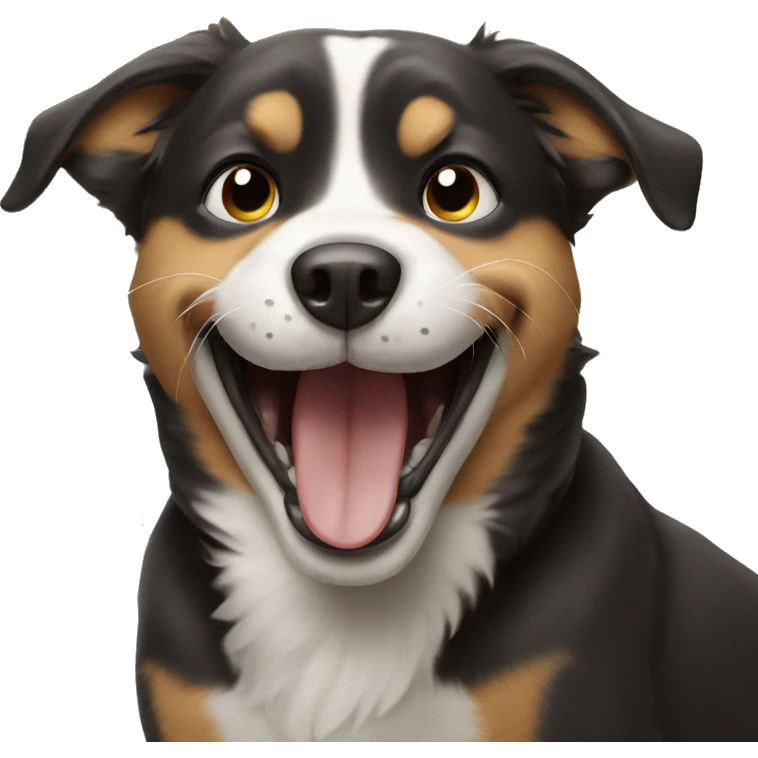 Dog pointing laughing emoji