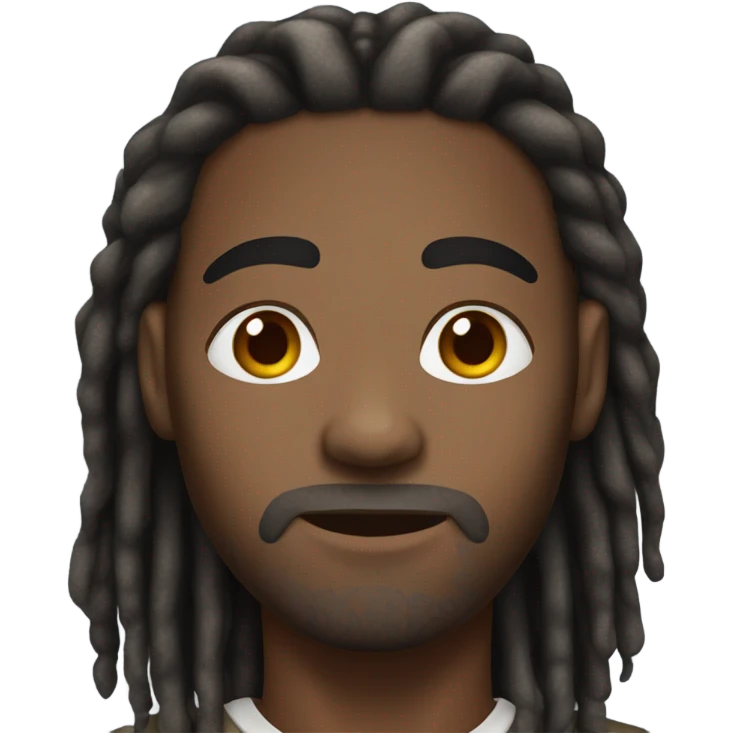 African American man with dreadlocks dark brown eyes  emoji