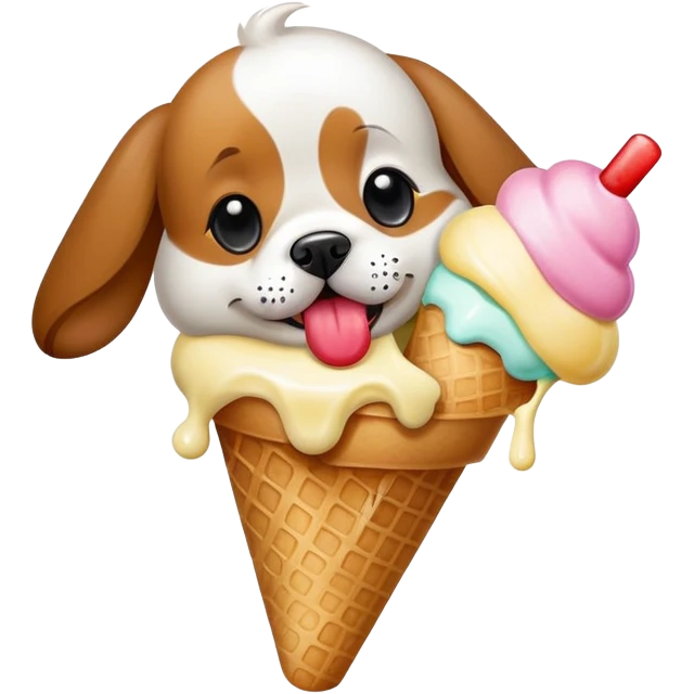 Dog licking gelato emoji