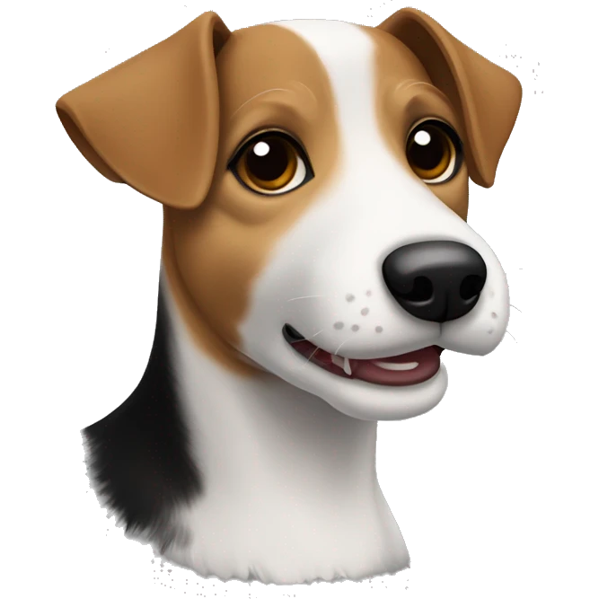 Jack russel terrier mix with white Brown and Black fur  emoji