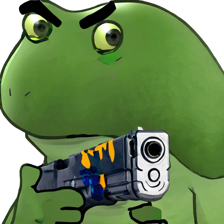 man with gun in hand pointed forward  emoji