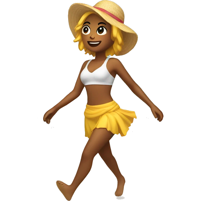 Chica nadando en la playa emoji