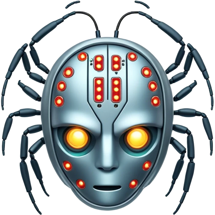 Cyber bug mind chips with brains emoji