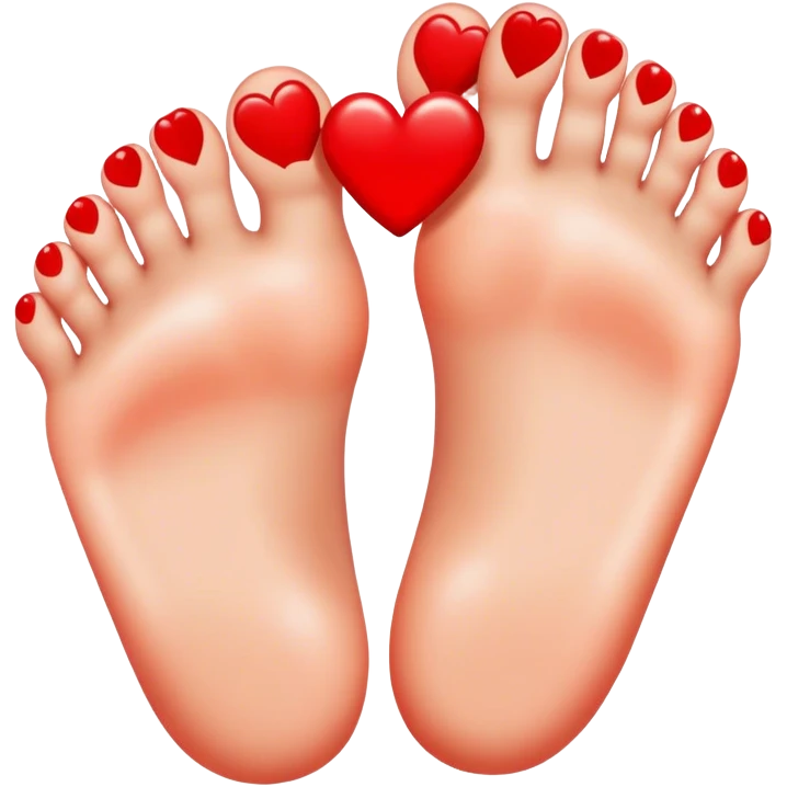 feet with heart toes emoji