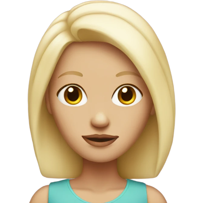 Blonde lady with no eyebrows emoji