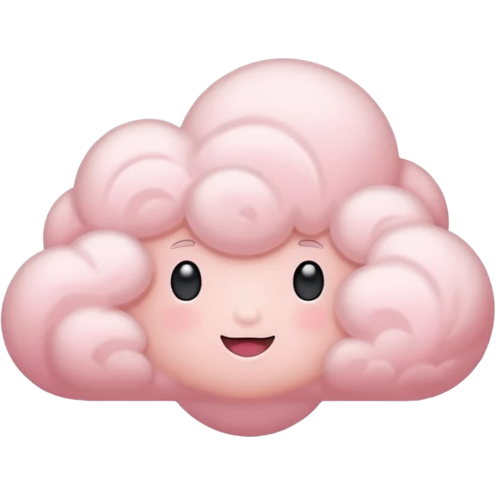 A soft pink cloud with gentle cotton-like fluff. emoji