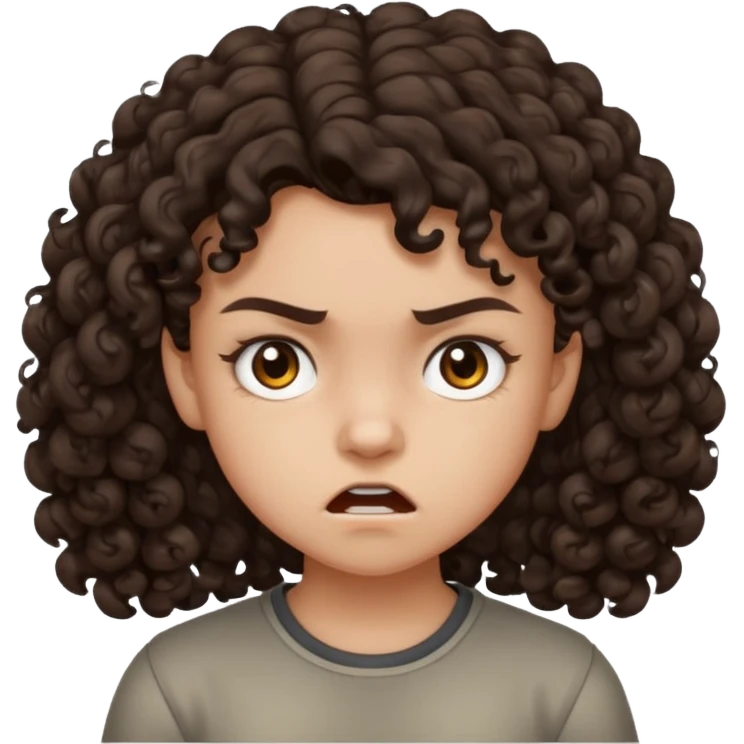 11 years old curly dark brown hair hate the world emoji