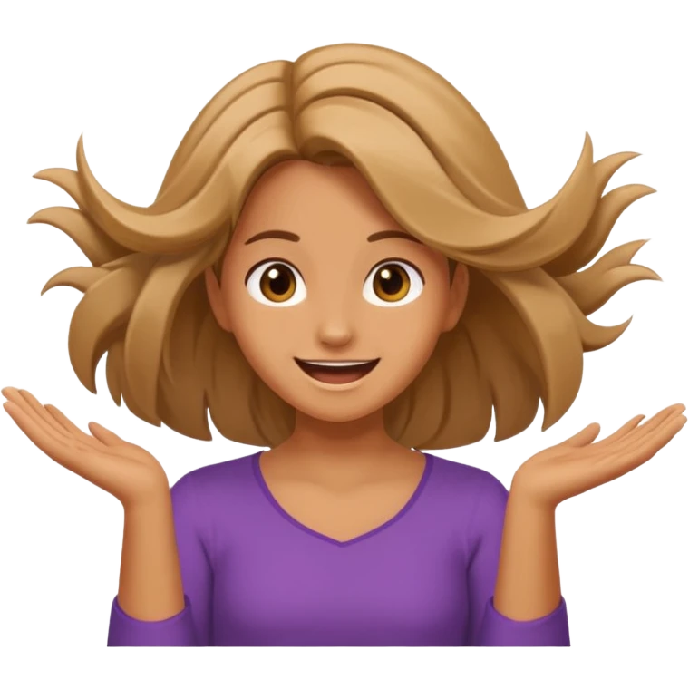 Create an emoji that says well duh and has a girl flipping her hair emoji