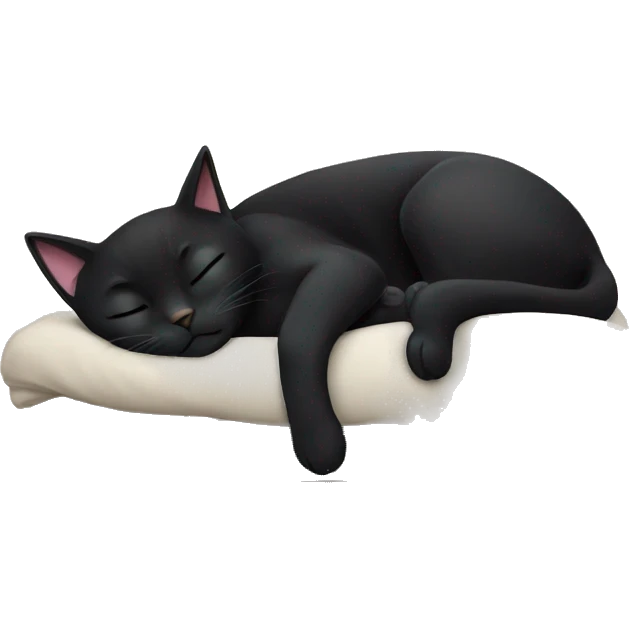 Black cat sleeping  emoji