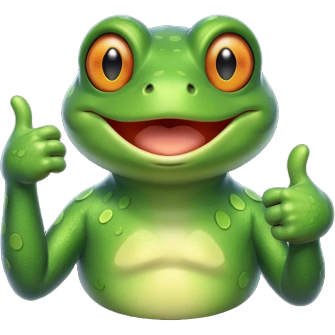 Frog winking with thumbs up emoji
