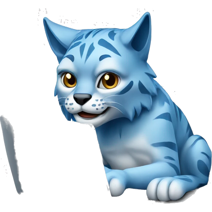 A blue lynx with a laptop emoji