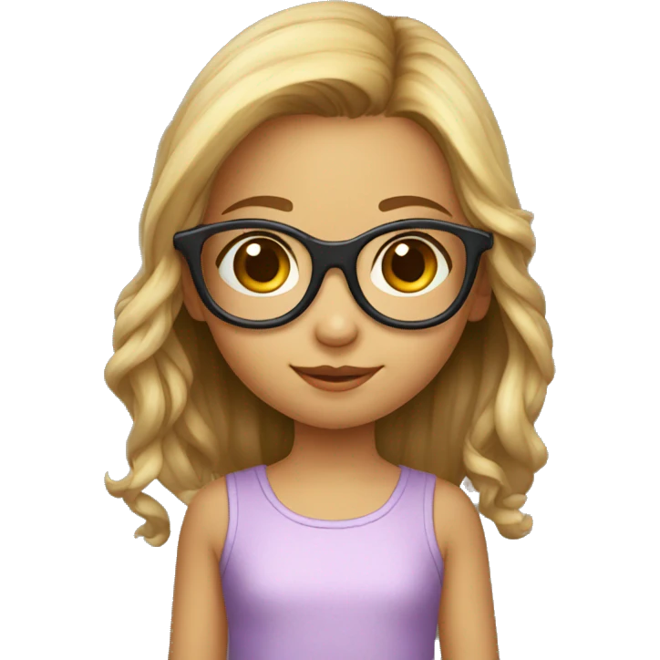 Petite fille avec lunette emoji