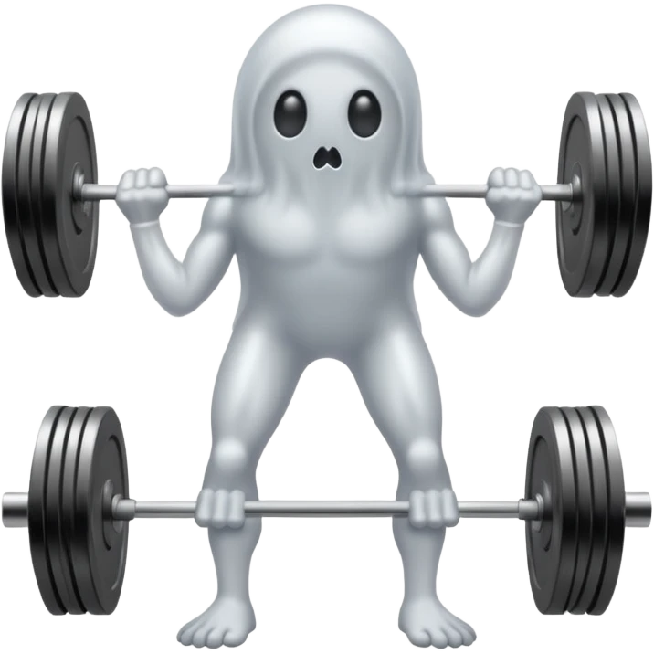 Deadlifting ghost emoji