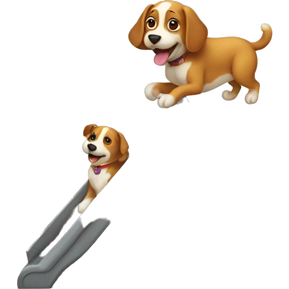 Dog on slide emoji