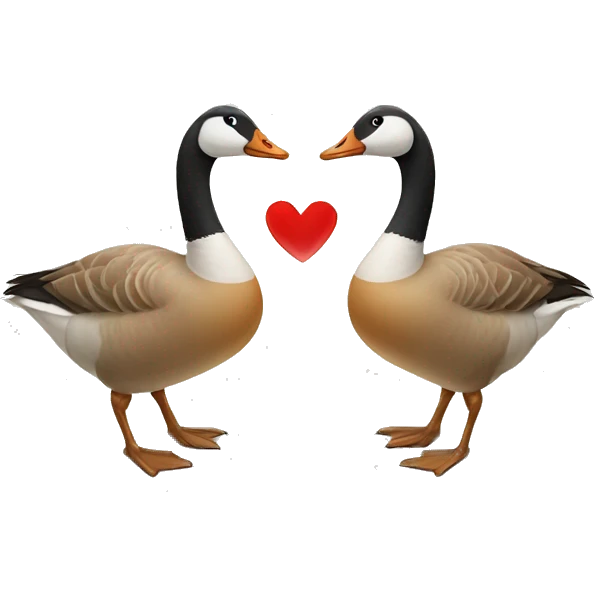 Two geese in love emoji