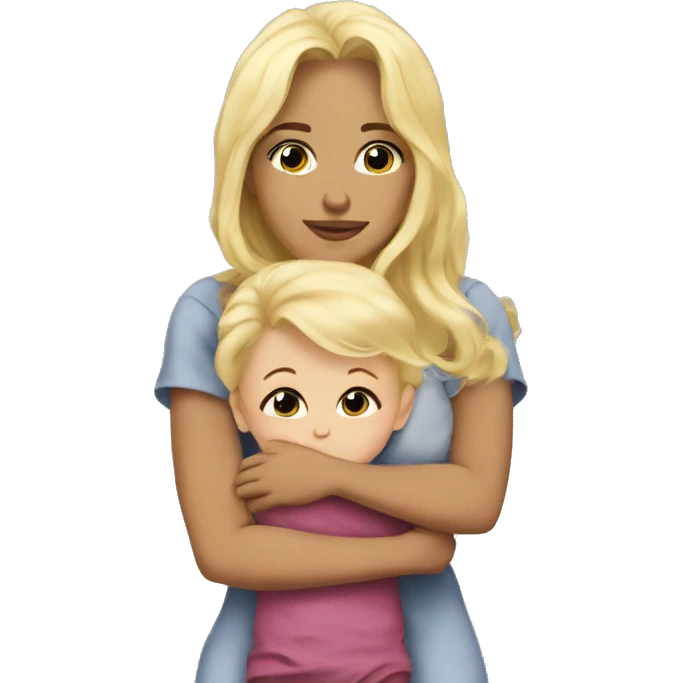 baby hug mommy blonde emoji