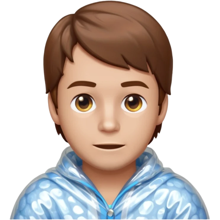 Brown haired man wrapped in bubble wrap emoji