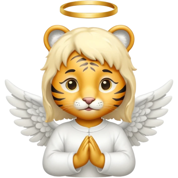 little cute tiger angel emoji