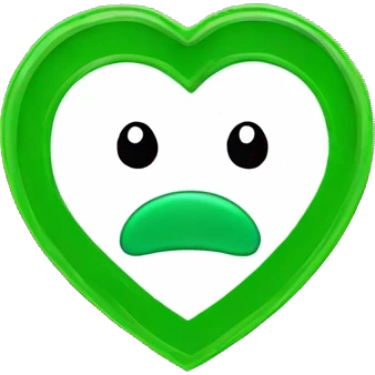 A heart with a green pringle can aroudn jt emoji