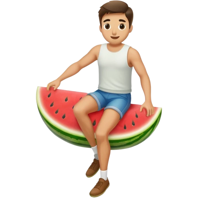 Man riding fruit emoji
