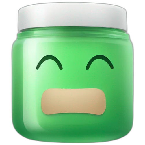 cosmetics jar green emoji