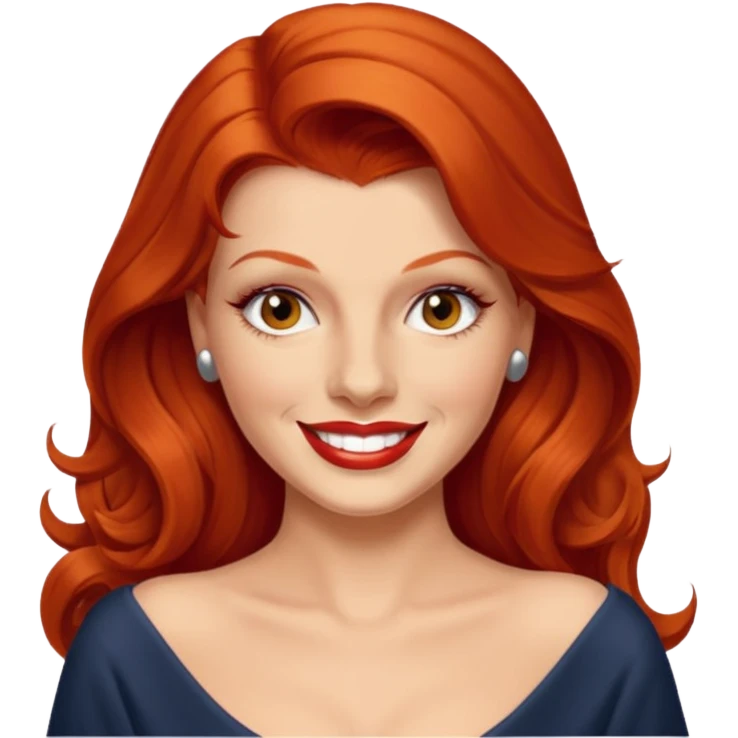 Rita Hayworth with long red hair, hazel eyes emoji