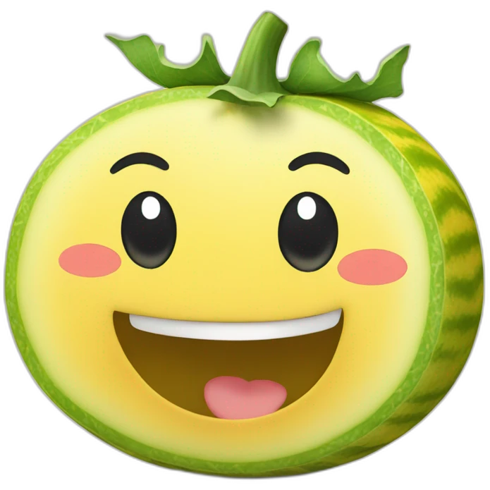 happy yellow rock melon emoji