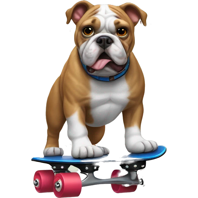 Bulldog roller skating  emoji