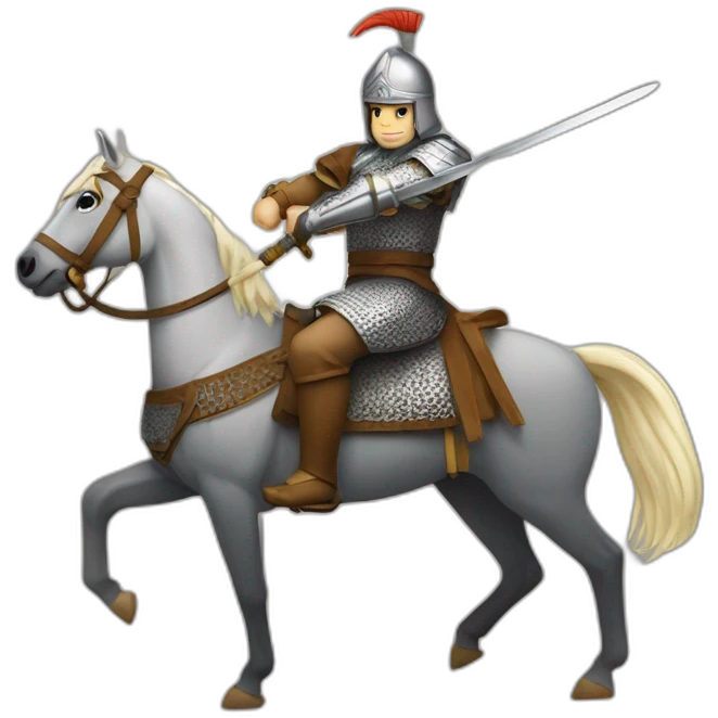 slavic swordsman hanshakes arabic horseman emoji