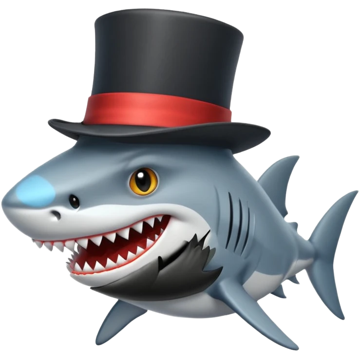 Shark with a top hat  emoji