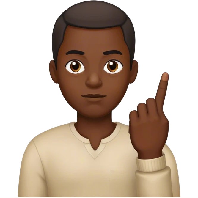 Black guy showing middle finger emoji