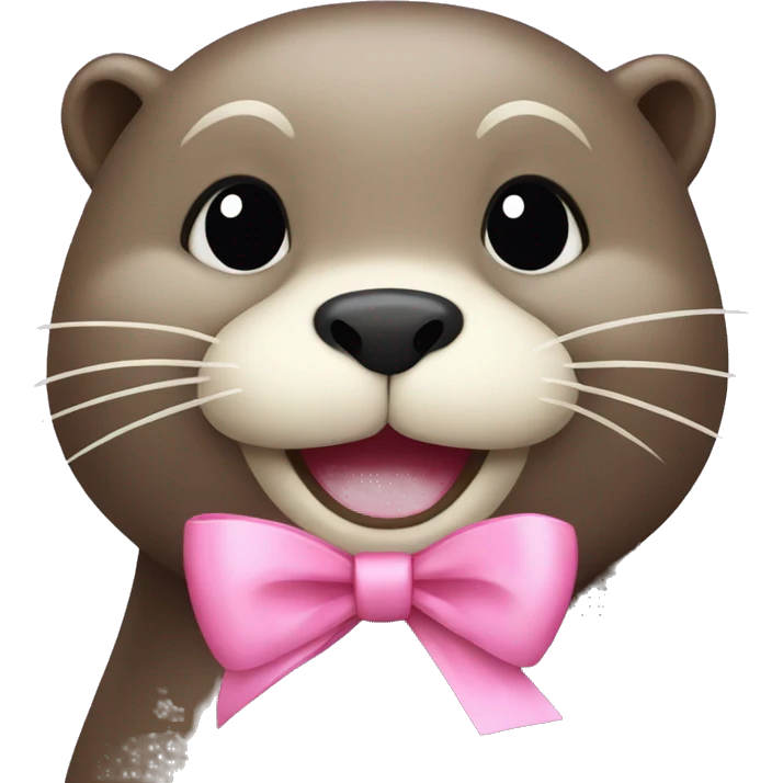otter with a pink bow emoji
