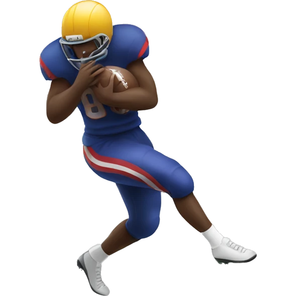 Football player tackling emoji
