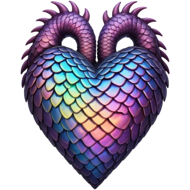 dark warm iridescent scaly heart symbol  emoji