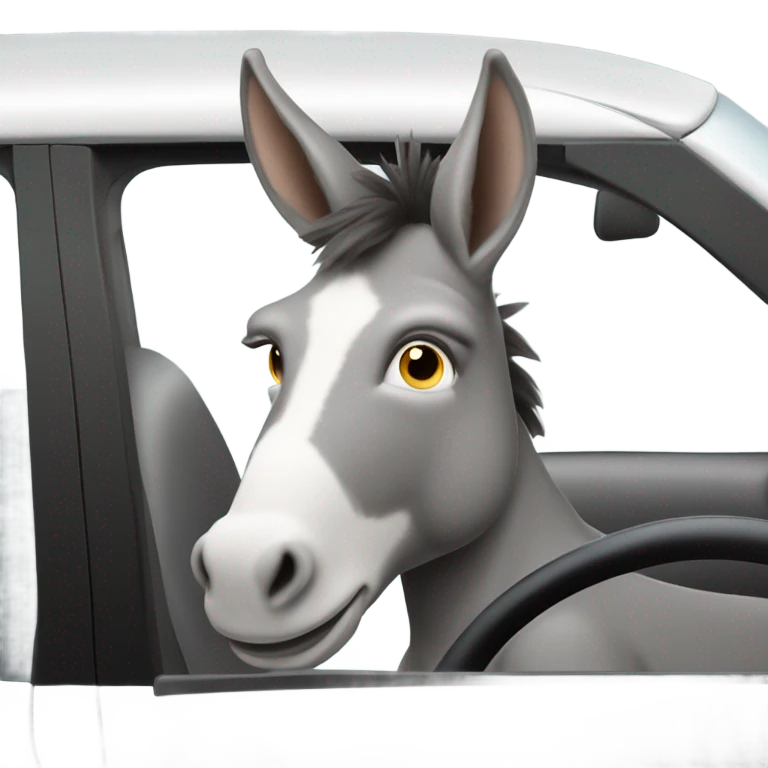 Donkey driving a car emoji