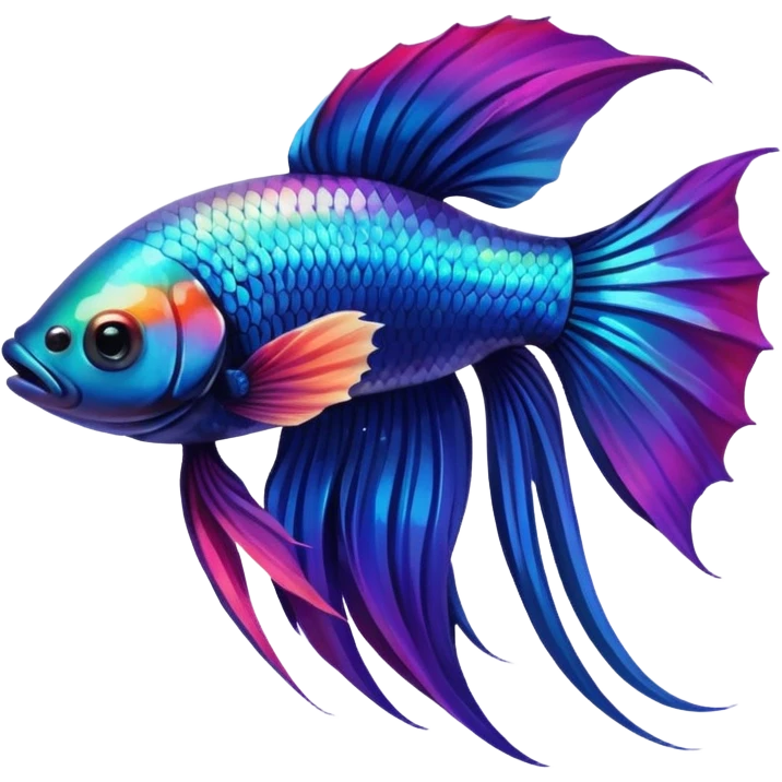 Betta fish, half moon emoji