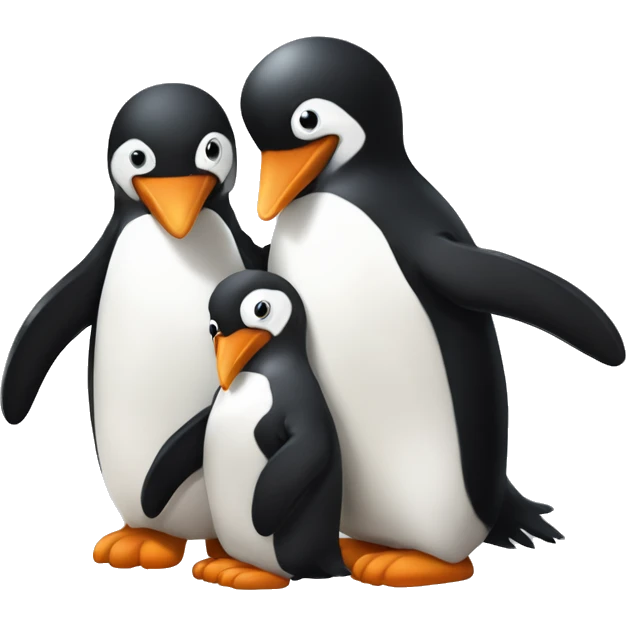 Dos pingüinos bebés tomándose de las aletas  emoji